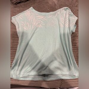 Athleta Girl Leaf Pattern Short Sleeve Top